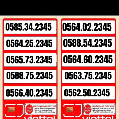 SIM VIETTEL SẢNH 2345