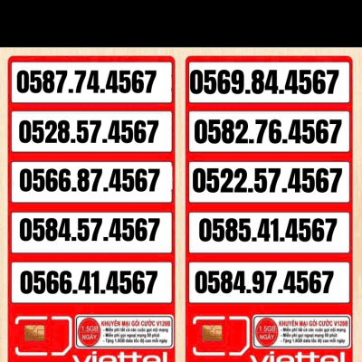 SIM VIETTEL SẢNH 4567